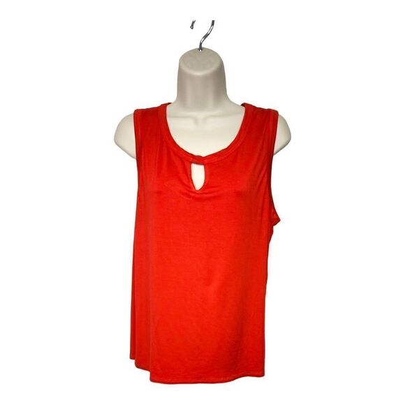 DOUBLJU CASUAL SLEEVELESS RED TOP SIZE LARGE - Picture 1 of 8